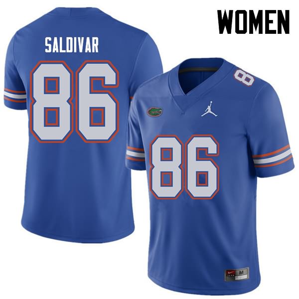 Women's NCAA Florida Gators Andres Saldivar #86 Stitched Authentic Jordan Brand Royal College Football Jersey CLZ1065LQ